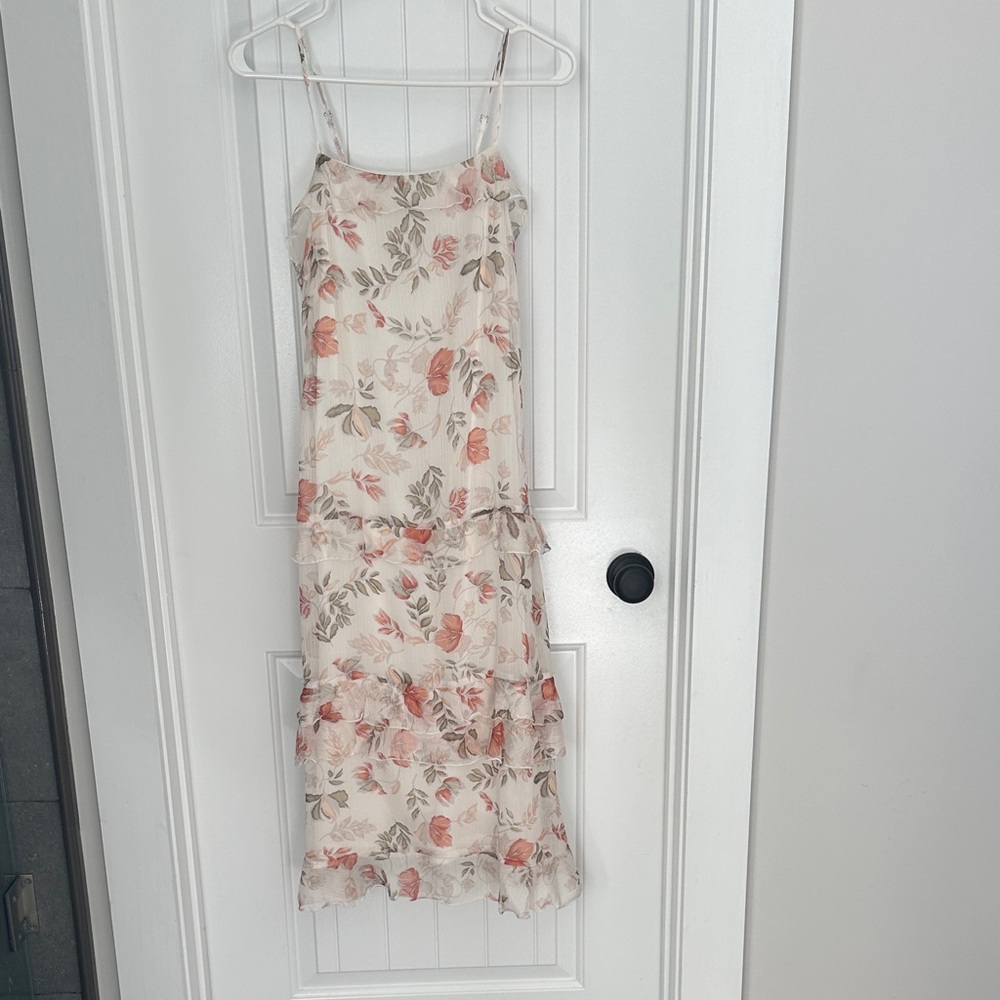 Floral Maxi Dress in Cream and Pink
